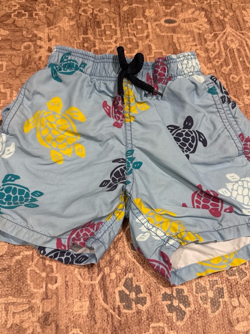Vilebrequin Light Blue Turtle-Print Boys Swim Trunks